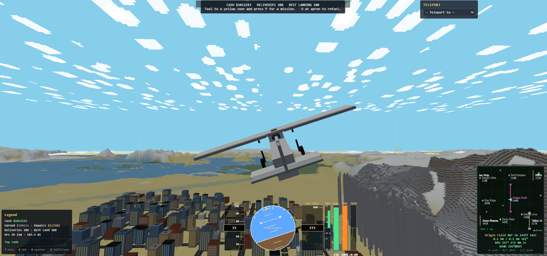 Screenshot of Block Flight